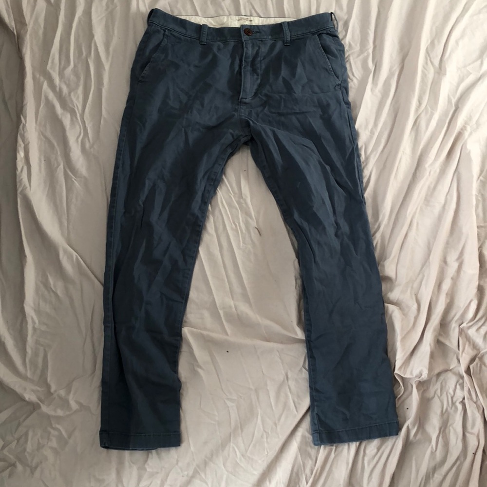 Blue tapered chinos